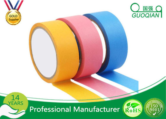 中国 低のゴム系接着剤の着色された保護テープはスプレー式塗料のためのペインター テープを留めます サプライヤー