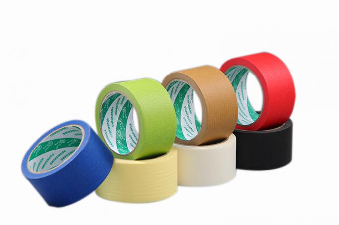 高温シリコーンが付いているクレープ紙の着色された保護テープ