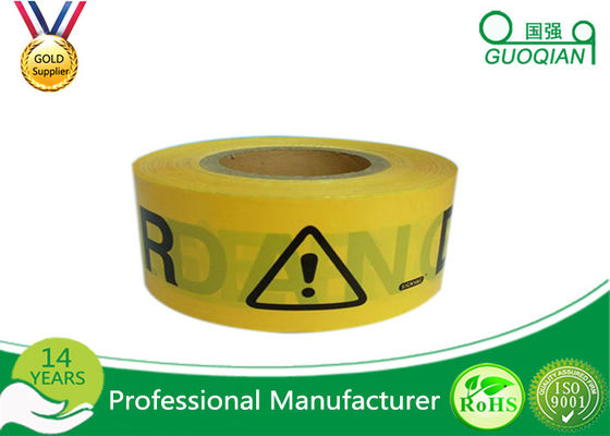 中国 注意のための黄色い付着力のPEの警告テープ印刷されたカスタマイズされたロゴ サプライヤー
