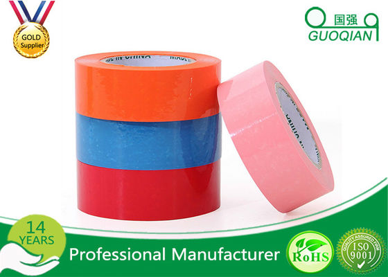 中国 習慣はピンク/青いパッキング テープ、着色された粘着性があるテープ環境保全35 - 65 Mic --を印刷しました サプライヤー